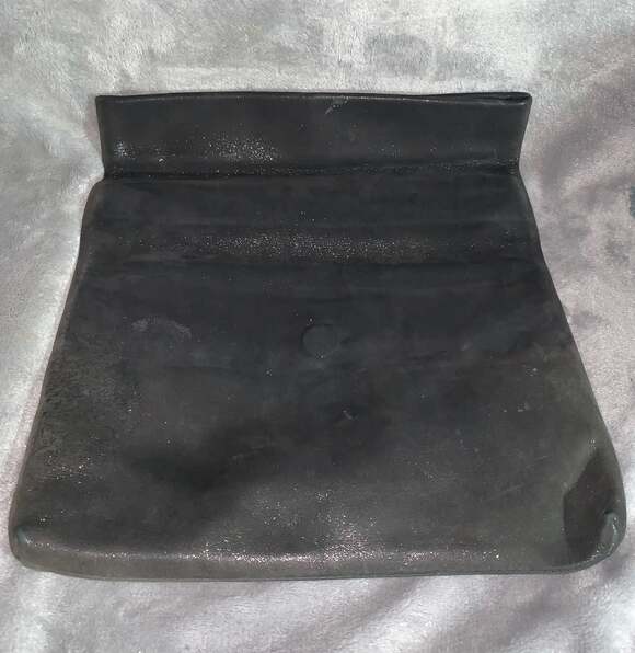 agnès b. Black Metallic Shimmer Leather Foldover Clutch Bag - Picture 3 of 4